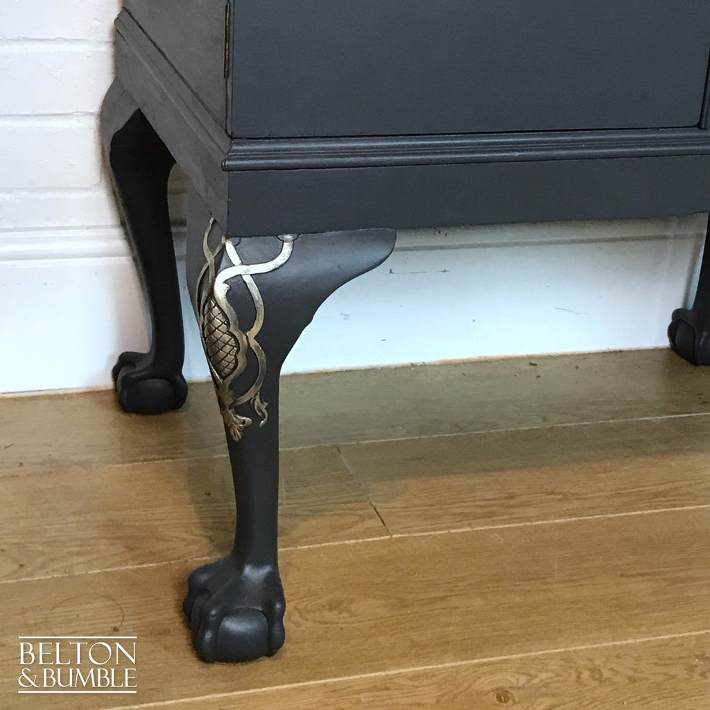 Dark Grey and Gold Cocktail Cabinet-Belton & Bumble