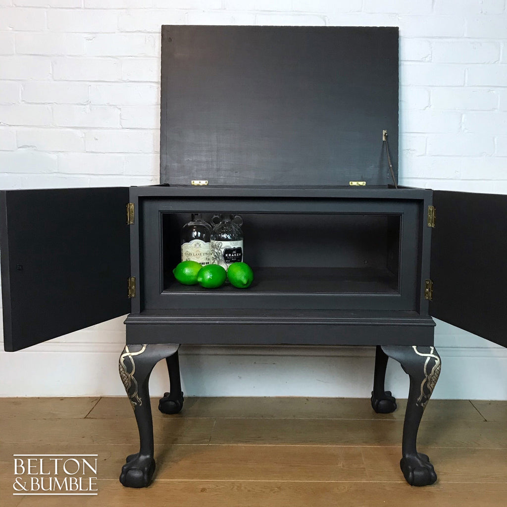 Dark Grey and Gold Cocktail Cabinet-Belton & Bumble
