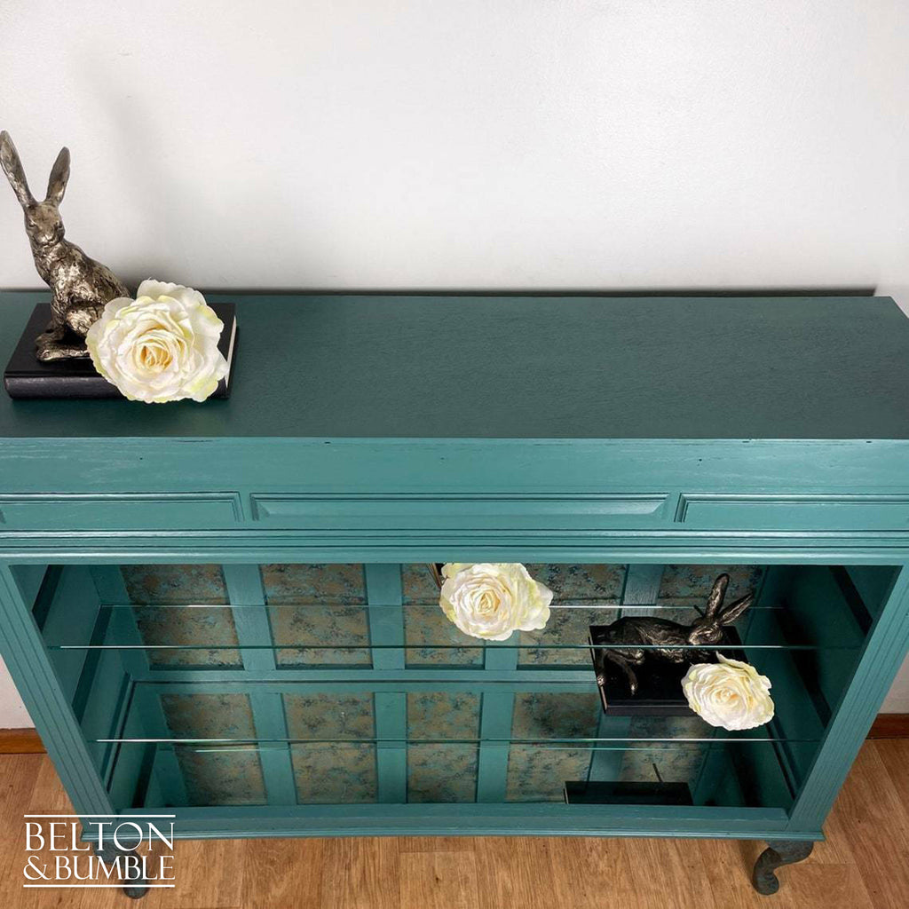 Display Shelving Unit in Green and Bronze-Belton & Bumble