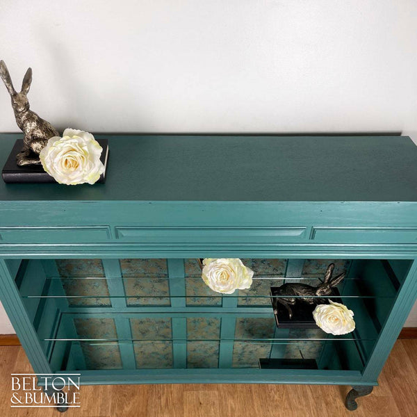 Display Shelving Unit in Green and Bronze-Belton & Butler