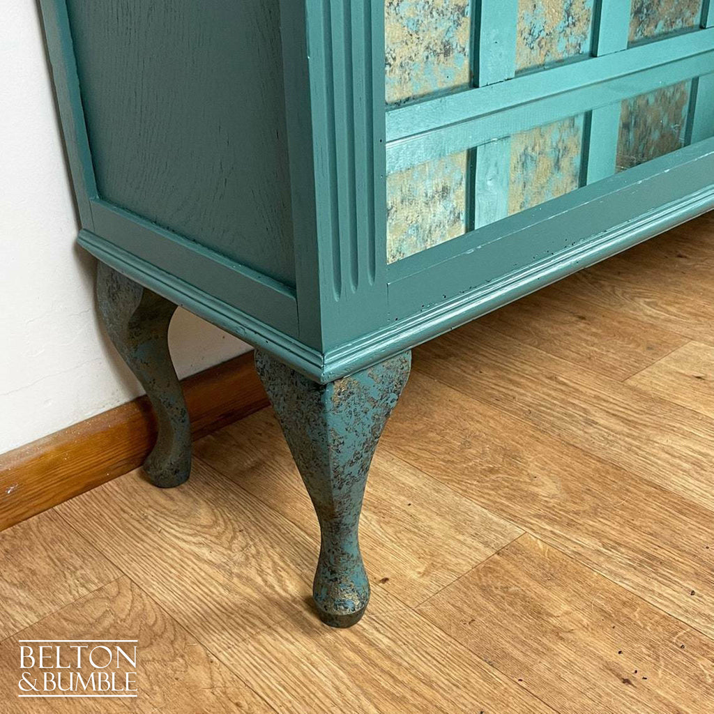 Display Shelving Unit in Green and Bronze-Belton & Bumble