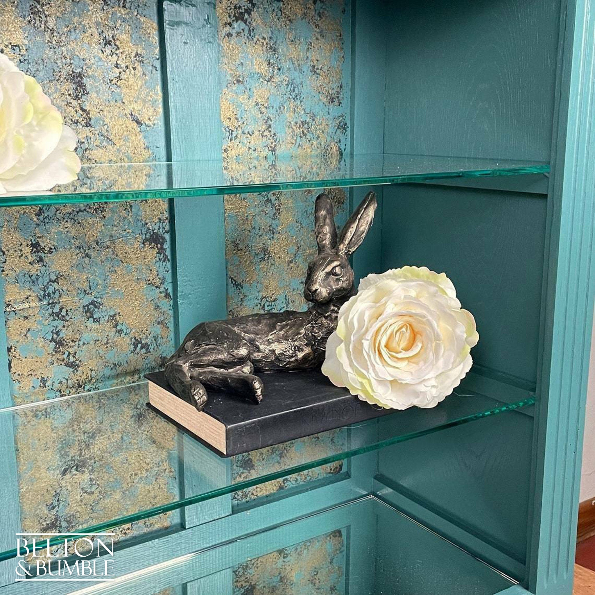 Display Shelving Unit in Green and Bronze-Belton & Bumble