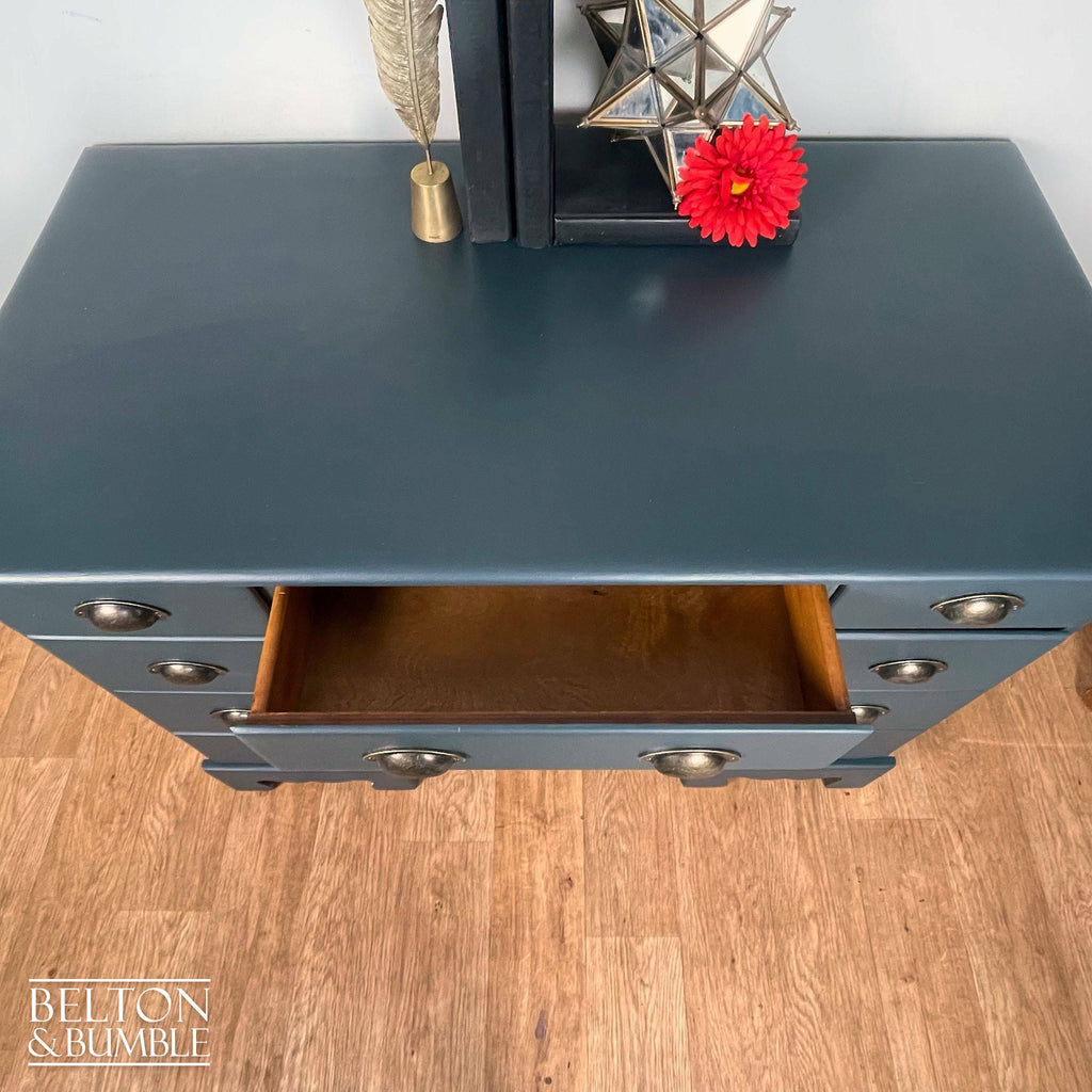 Double Pedestal Desk in Blue-Belton & Bumble
