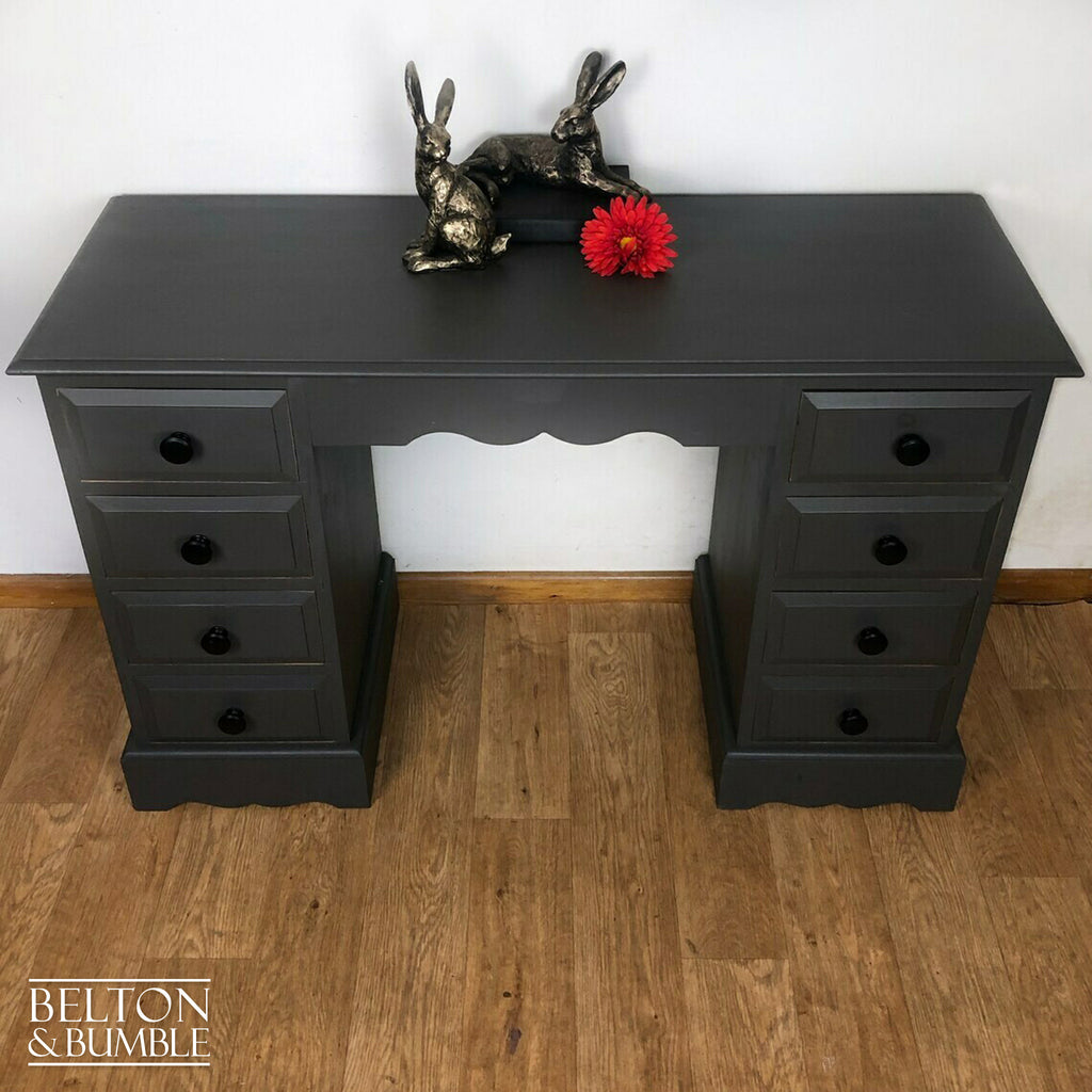 Double Pedestal Desk in Grey-Belton & Bumble