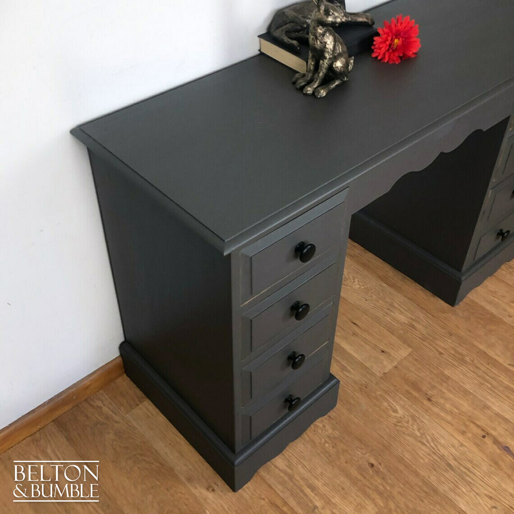 Double Pedestal Desk in Grey-Belton & Bumble