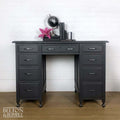 Double Pedestal Partners’ Desk in Grey and Black-Belton & Bumble