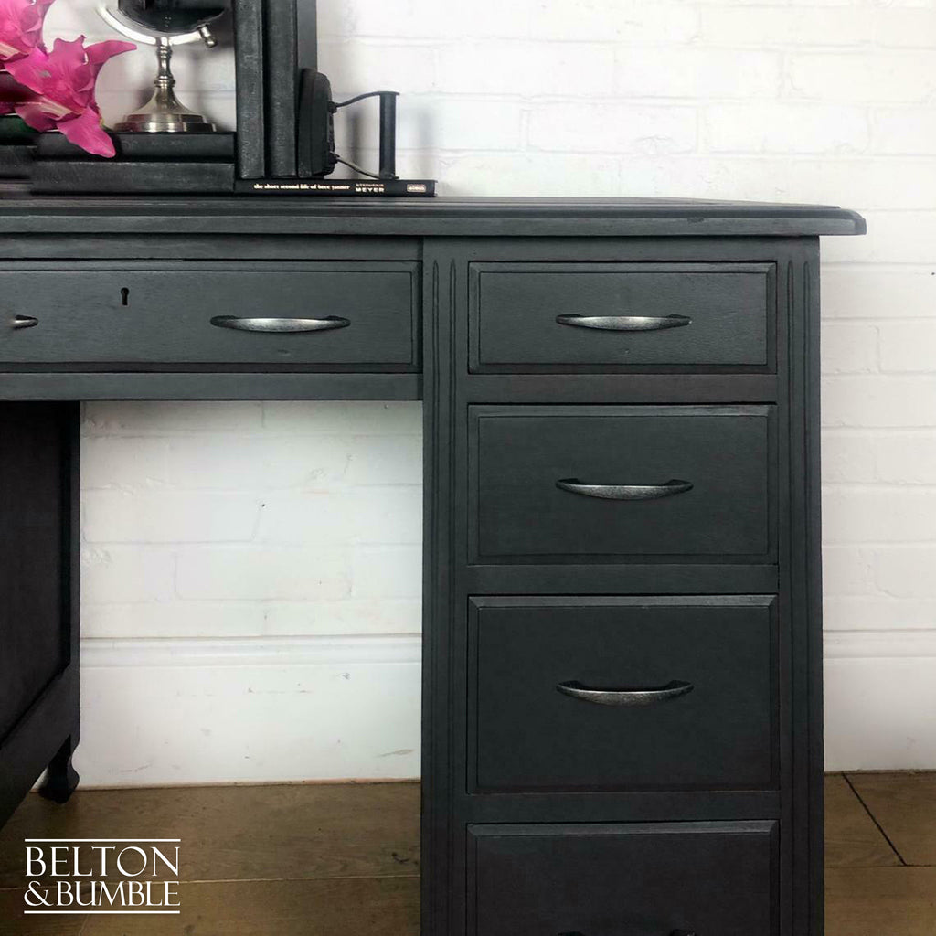 Double Pedestal Partners’ Desk in Grey and Black-Belton & Bumble