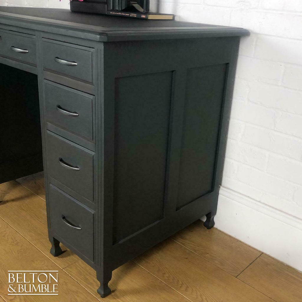 Double Pedestal Partners’ Desk in Grey and Black-Belton & Bumble