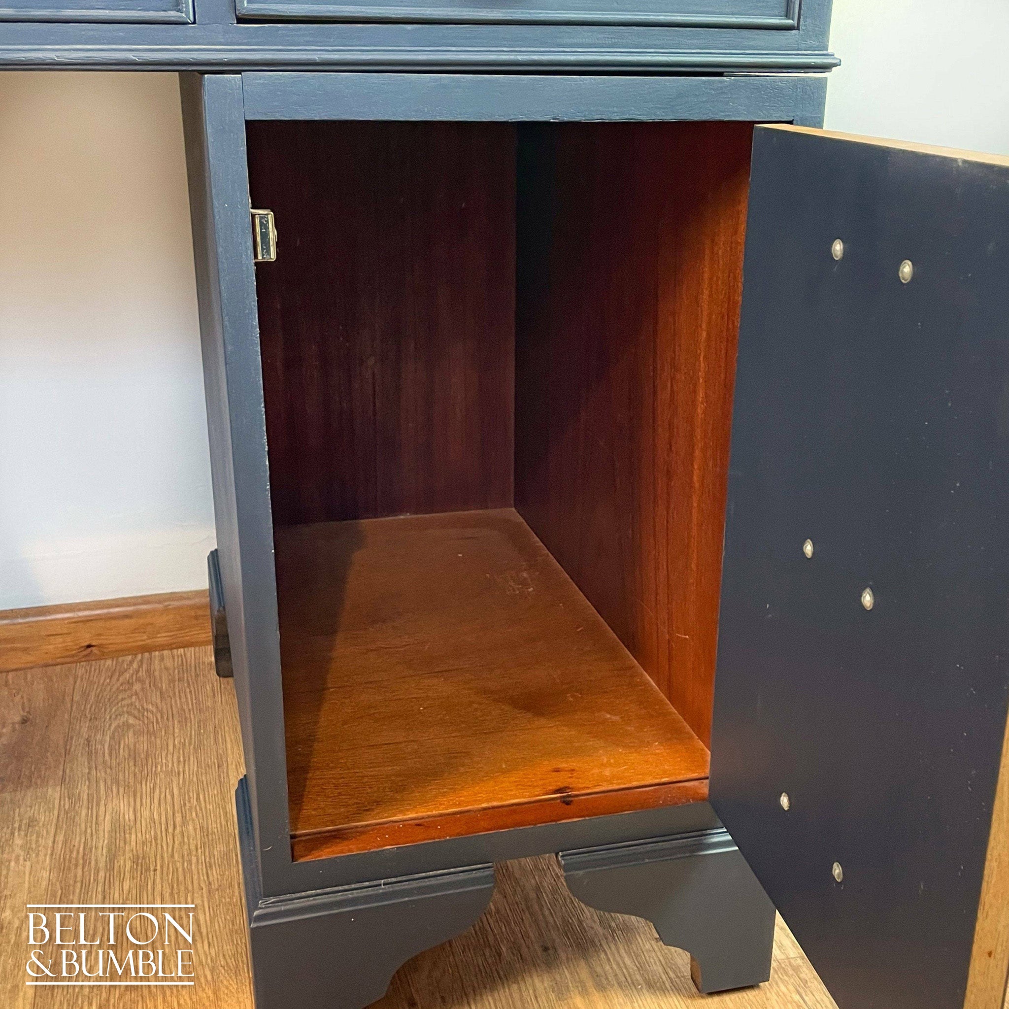 Double Pedestal Partners’ Desk in Navy-Belton & Bumble
