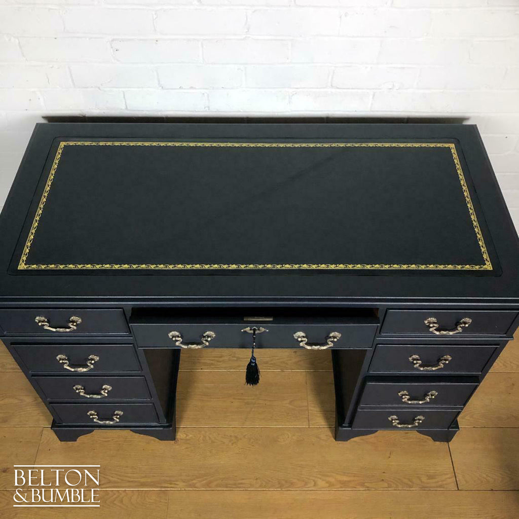 Double Pedestal Partners’ Desk in Navy-Belton & Bumble