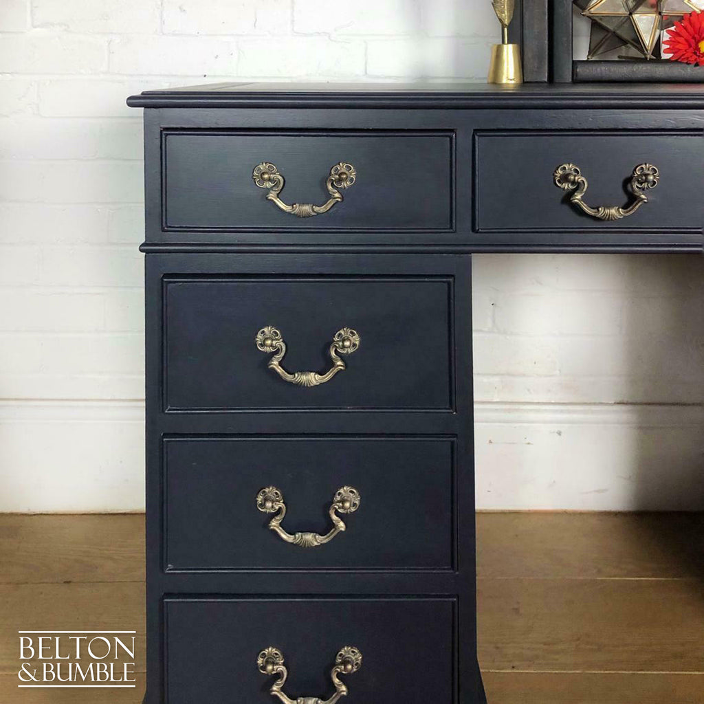 Double Pedestal Partners’ Desk in Navy-Belton & Bumble