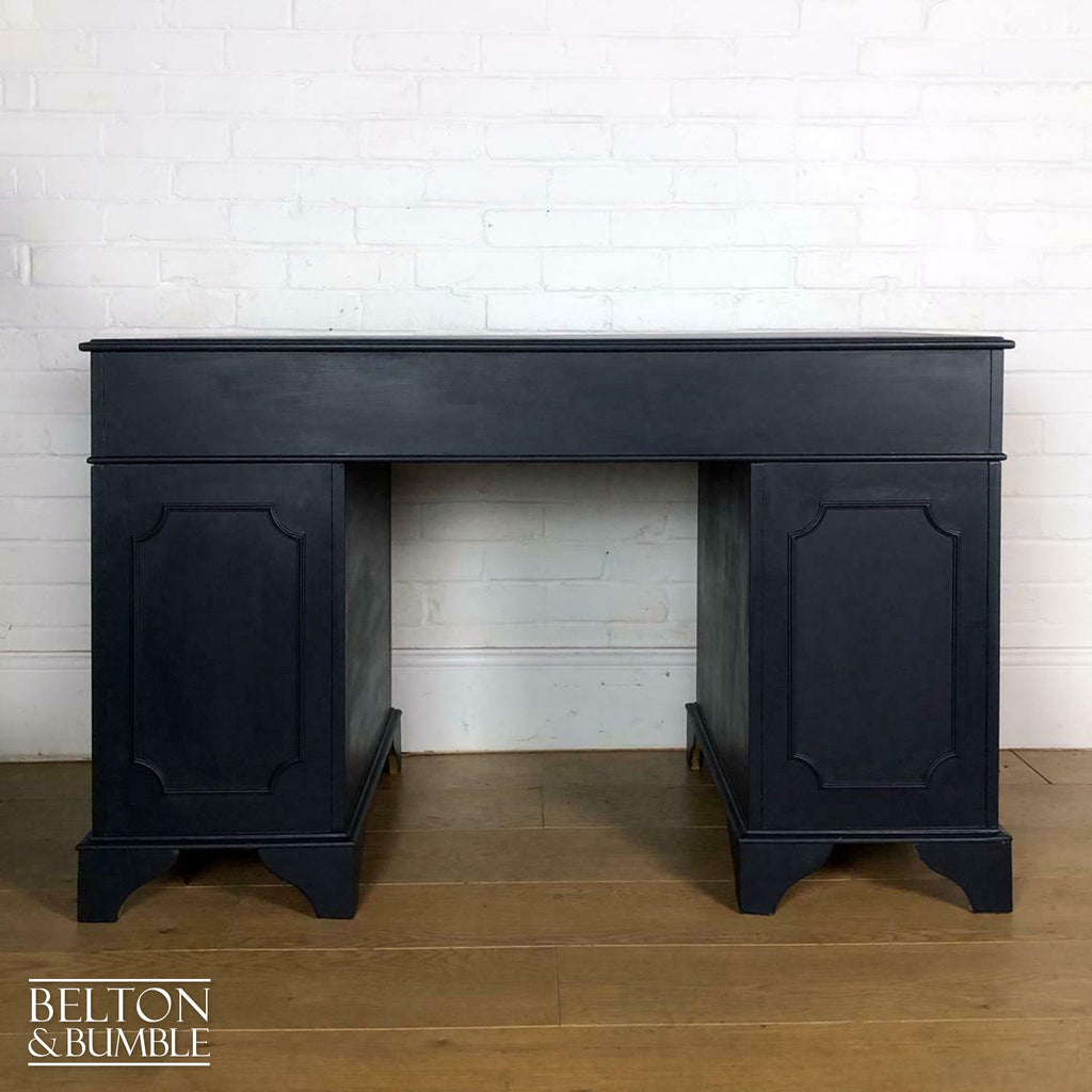 Double Pedestal Partners’ Desk in Navy-Belton & Bumble