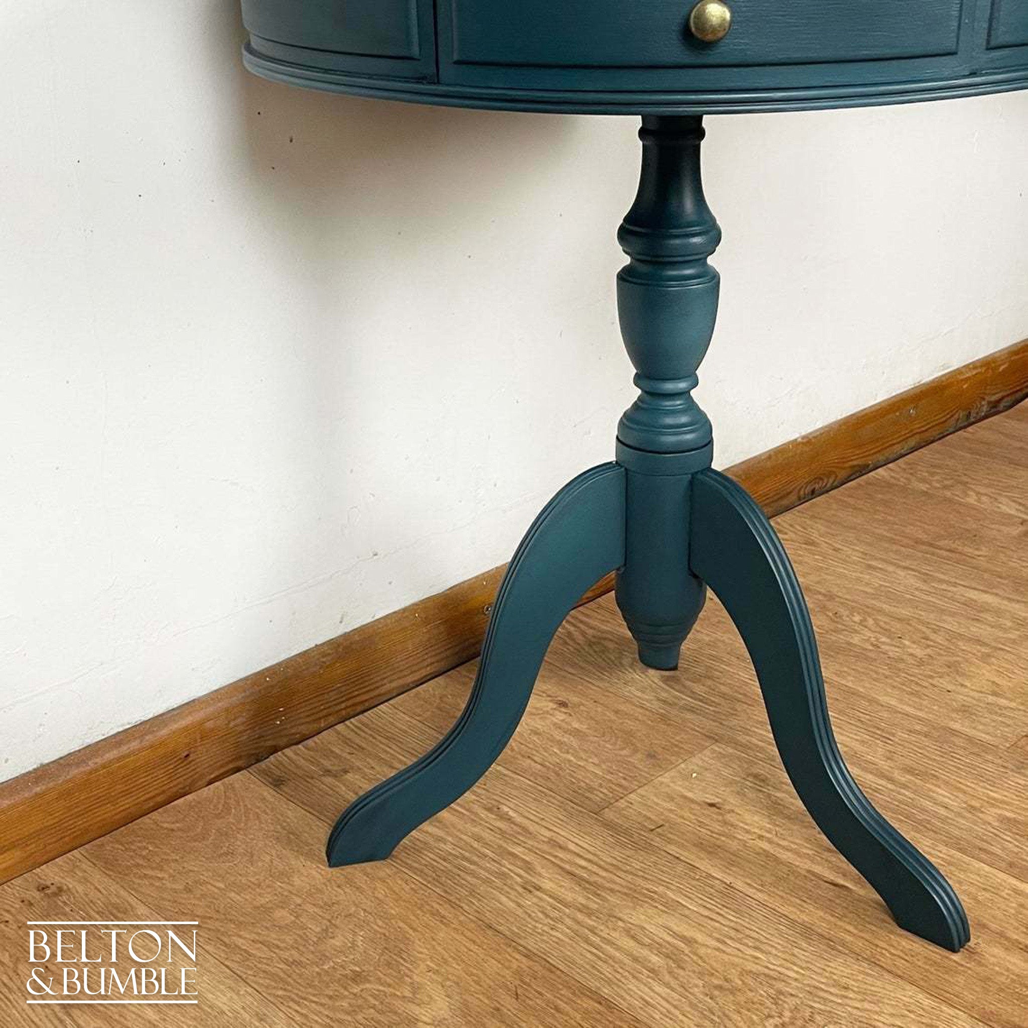 Drum Table in Blue and Black-Belton & Bumble