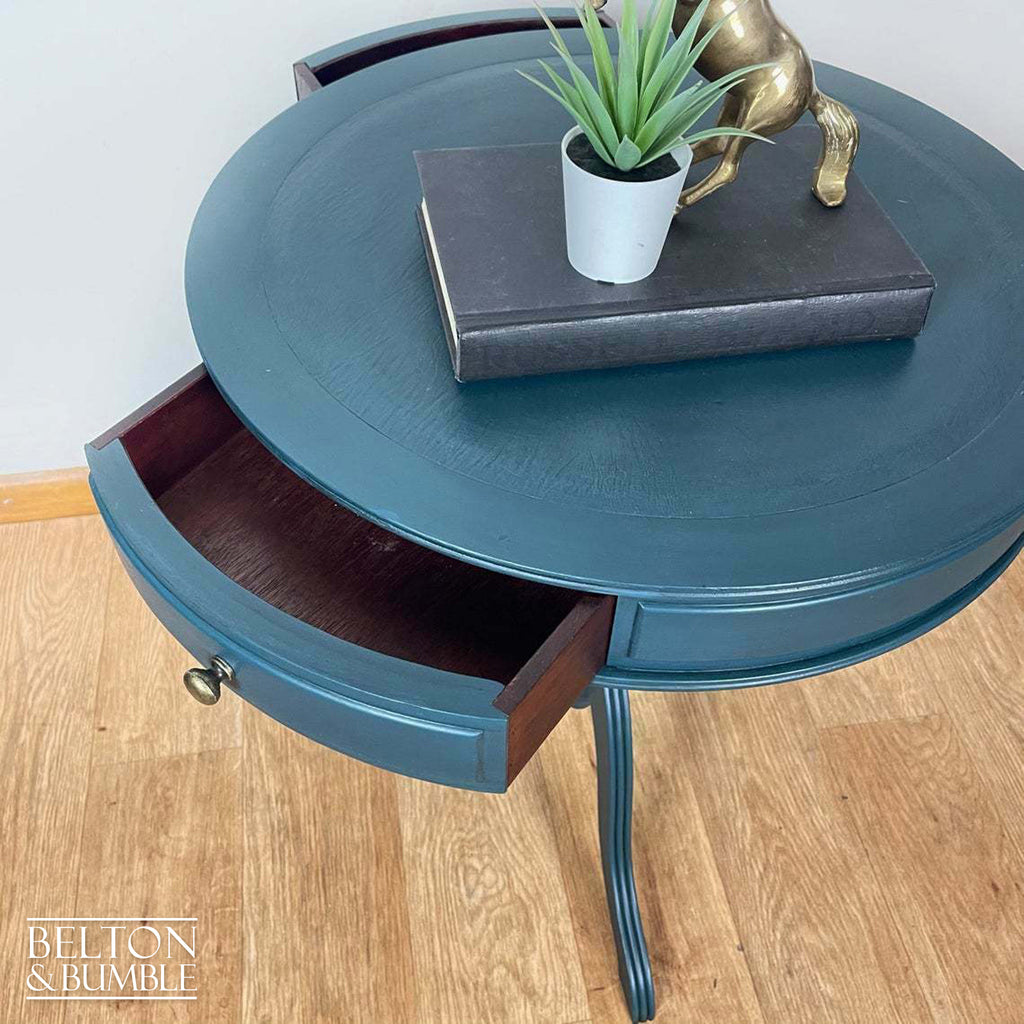 Drum Table in Blue and Black-Belton & Bumble