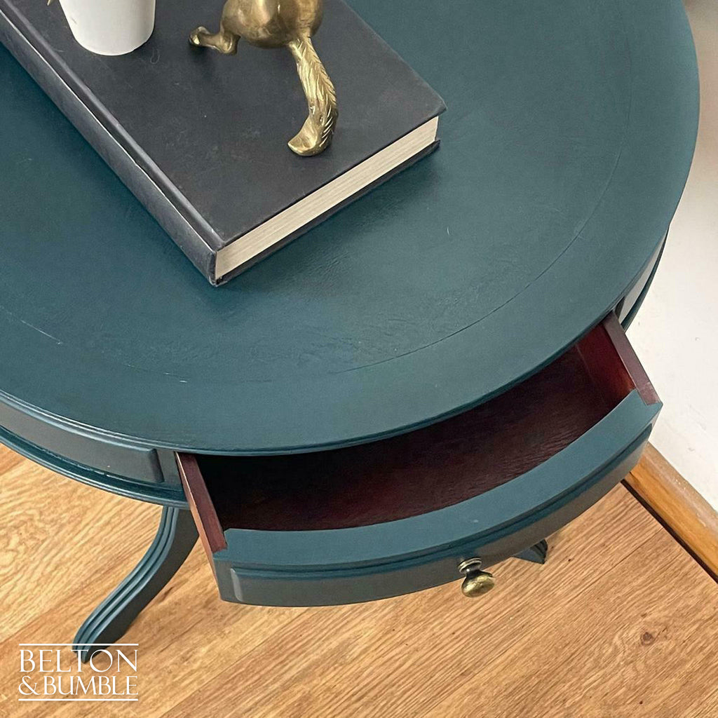 Drum Table in Blue and Black-Belton & Bumble