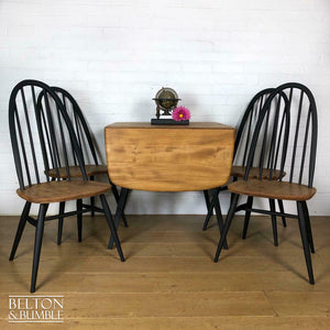Ercol Drop Leaf Dining Table and Four Windsor Quaker Chair Set-Belton & Butler