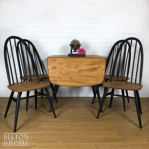 Ercol Drop Leaf Dining Table and Four Windsor Quaker Chair Set-Belton & Butler