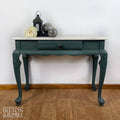 Faux Marble Carved Console Table-Belton & Bumble