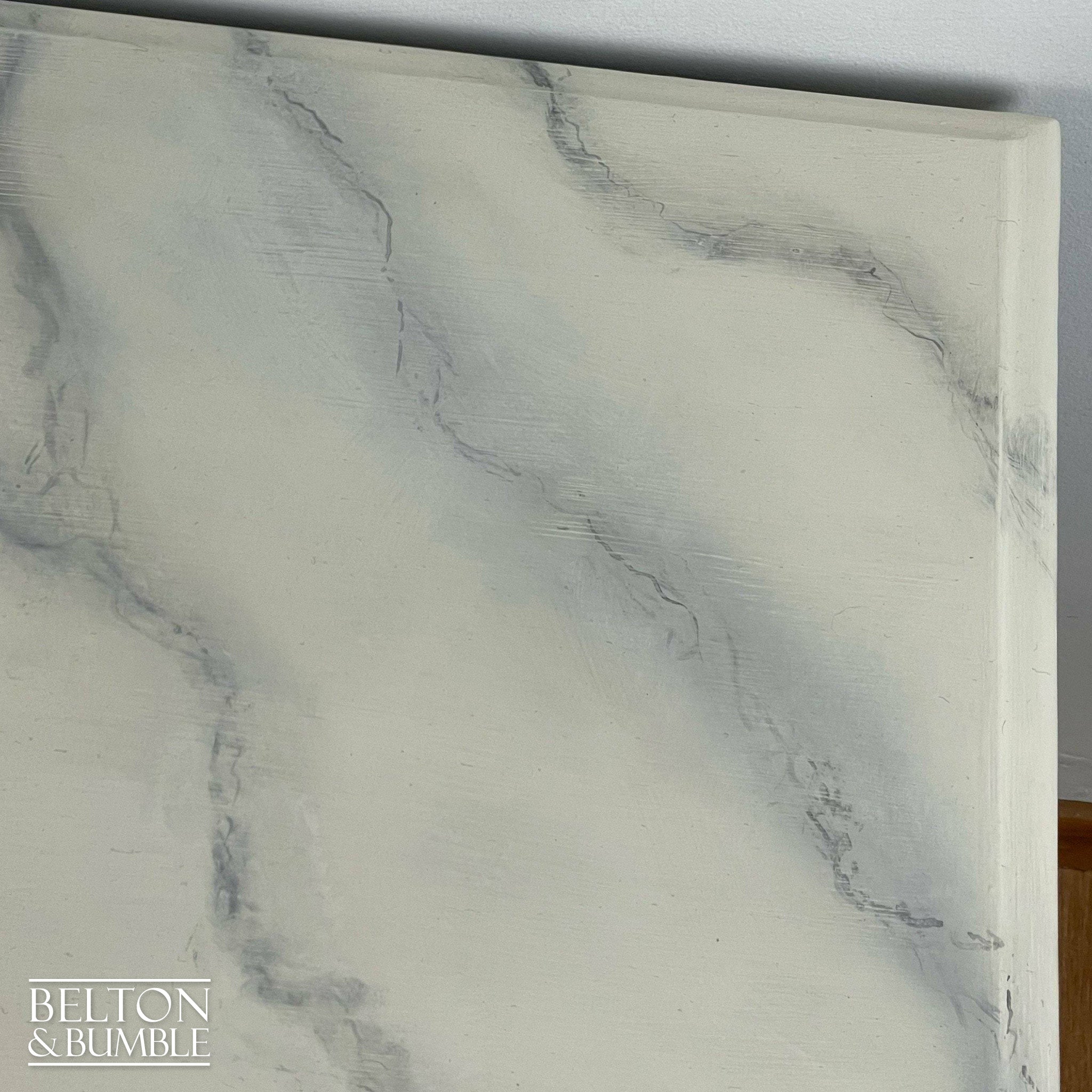 Faux Marble Carved Console Table-Belton & Bumble