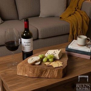 Oak Slice Cheese and Bread Board 38cm-Belton & Bumble