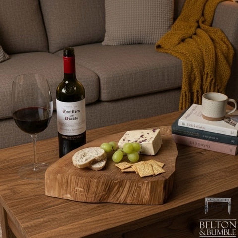 Oak Slice Cheese and Bread Board 38cm-Belton & Bumble