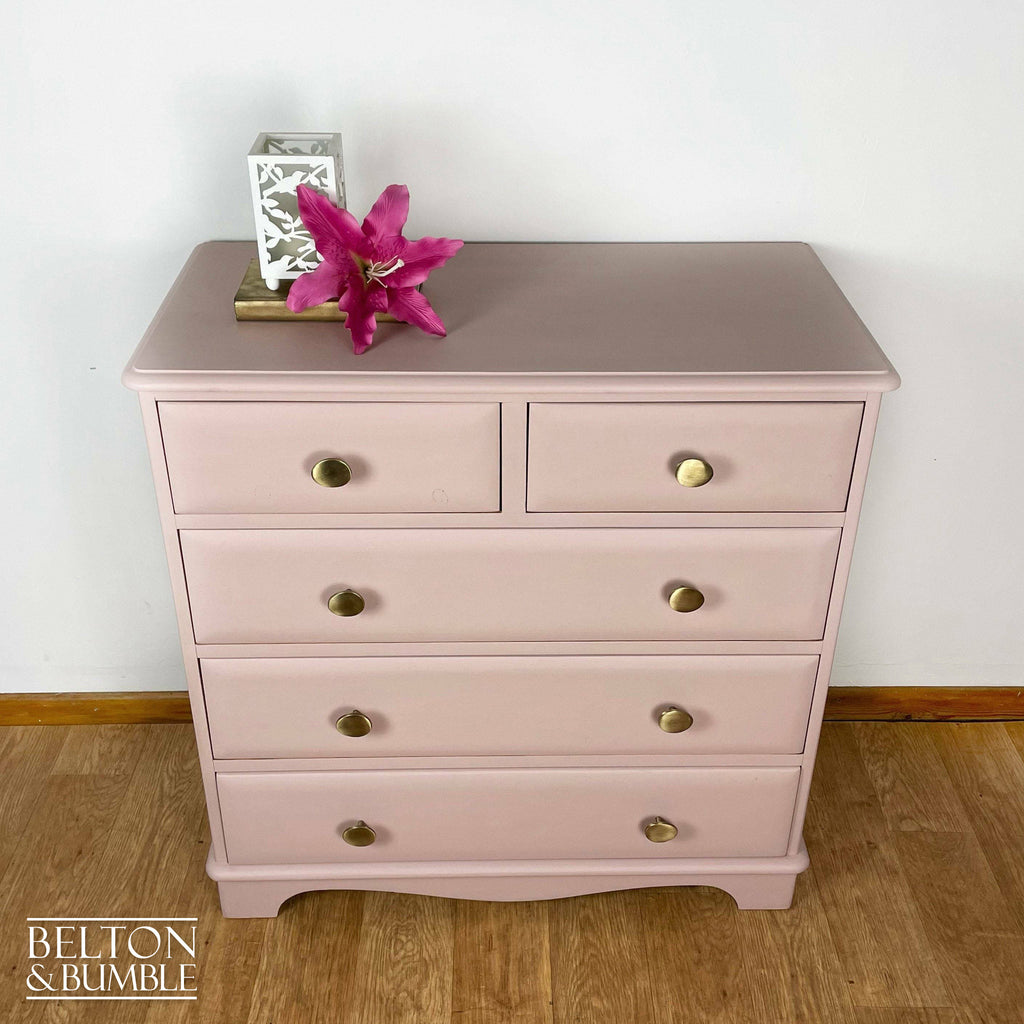 Five Drawer Chest of Drawers in Pale Pink-Belton & Bumble