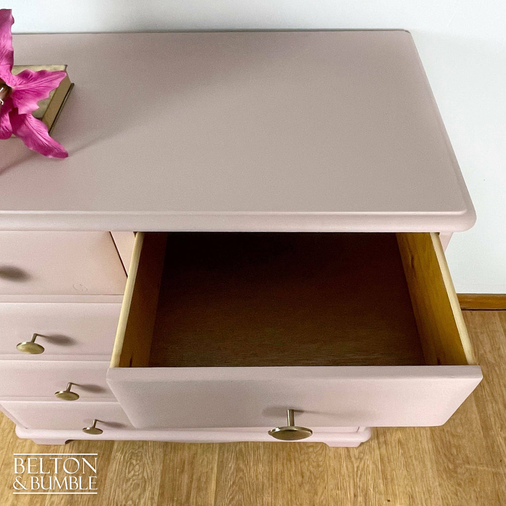 Five Drawer Chest of Drawers in Pale Pink-Belton & Bumble