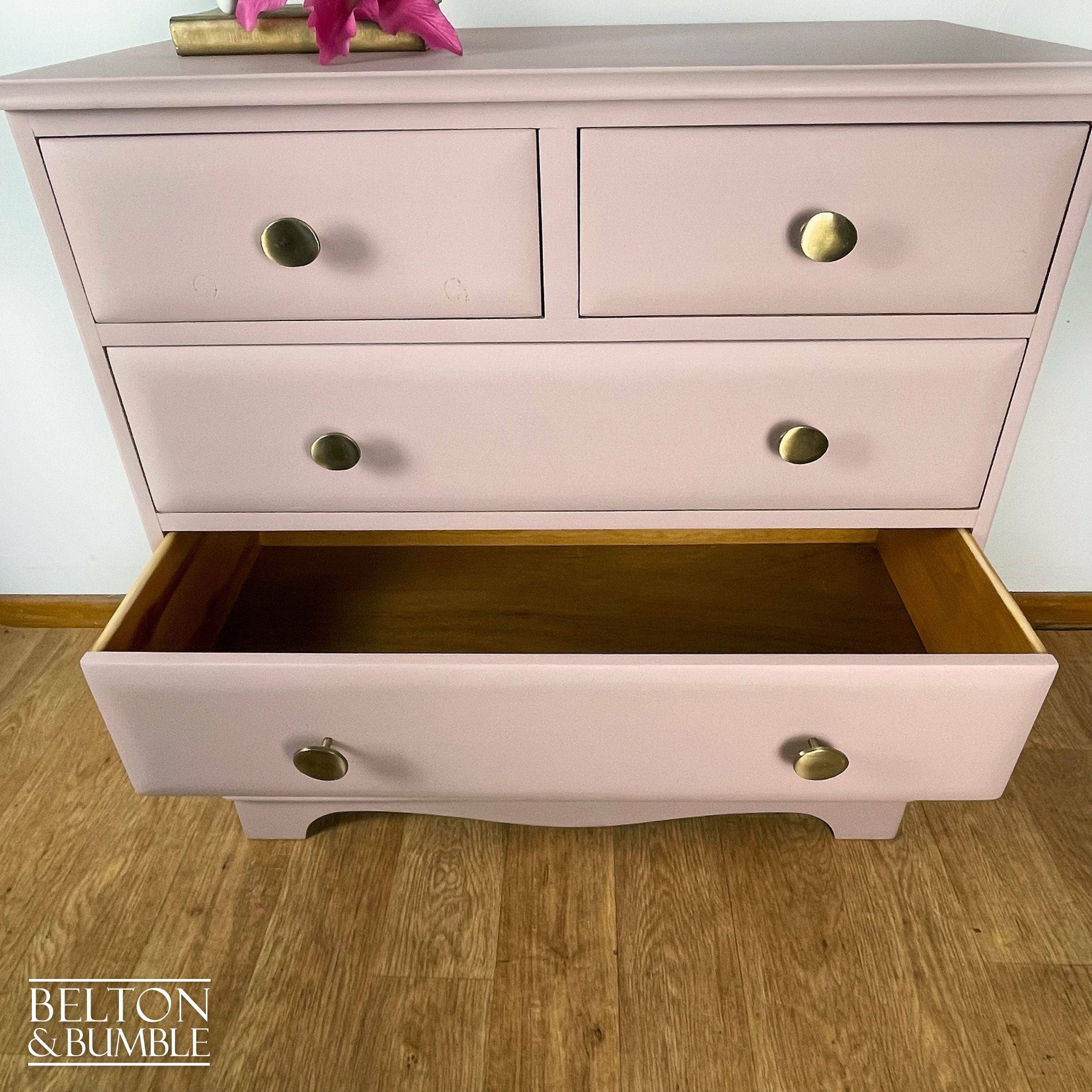 Five Drawer Chest of Drawers in Pale Pink-Belton & Bumble