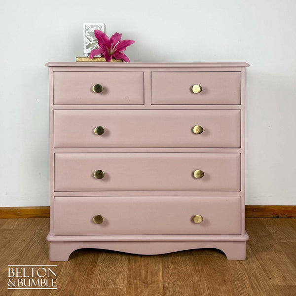 Five Drawer Chest of Drawers in Pale Pink-Belton & Butler