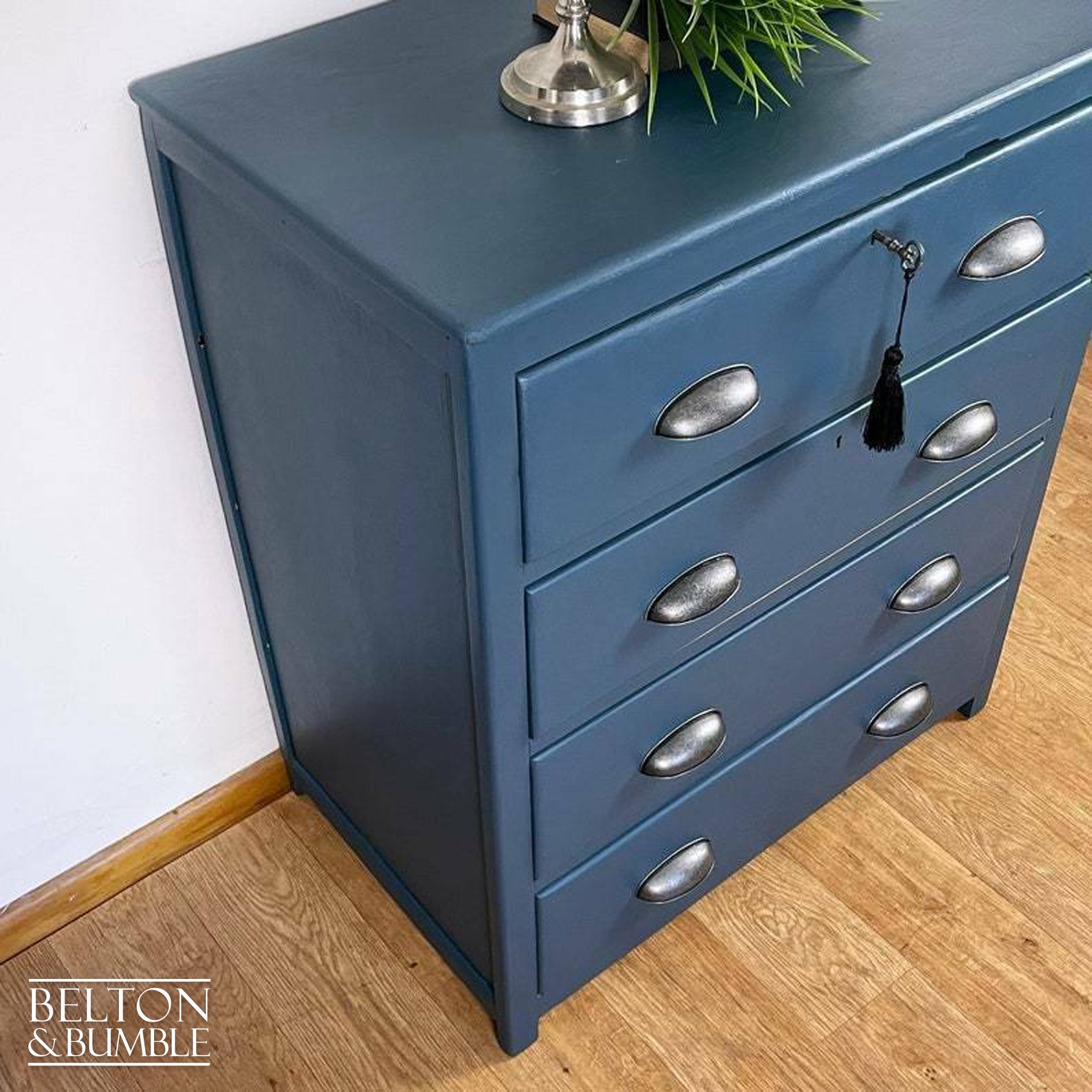 Four Drawer Chest of Drawers in Blue-Belton & Bumble