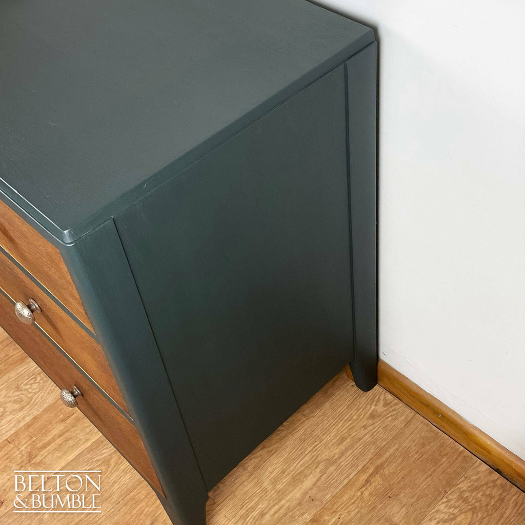 Four Drawer Chest of Drawers in Green and Oak-Belton & Bumble