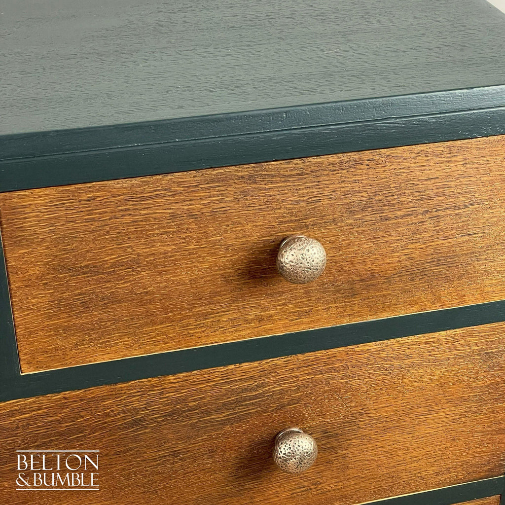 Four Drawer Chest of Drawers in Green and Oak-Belton & Bumble