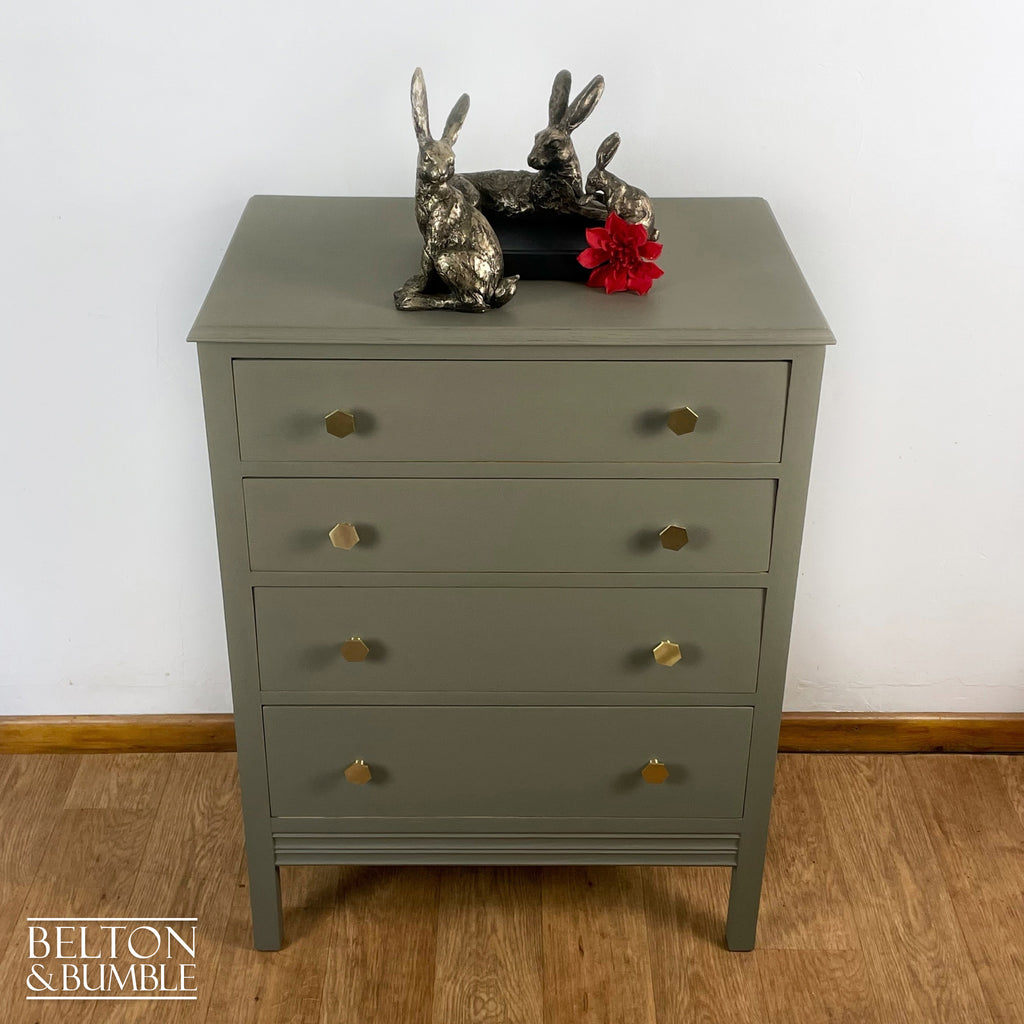 Four Drawer Chest of Drawers in Green Grey-Belton & Bumble