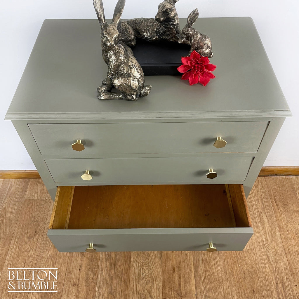 Four Drawer Chest of Drawers in Green Grey-Belton & Bumble