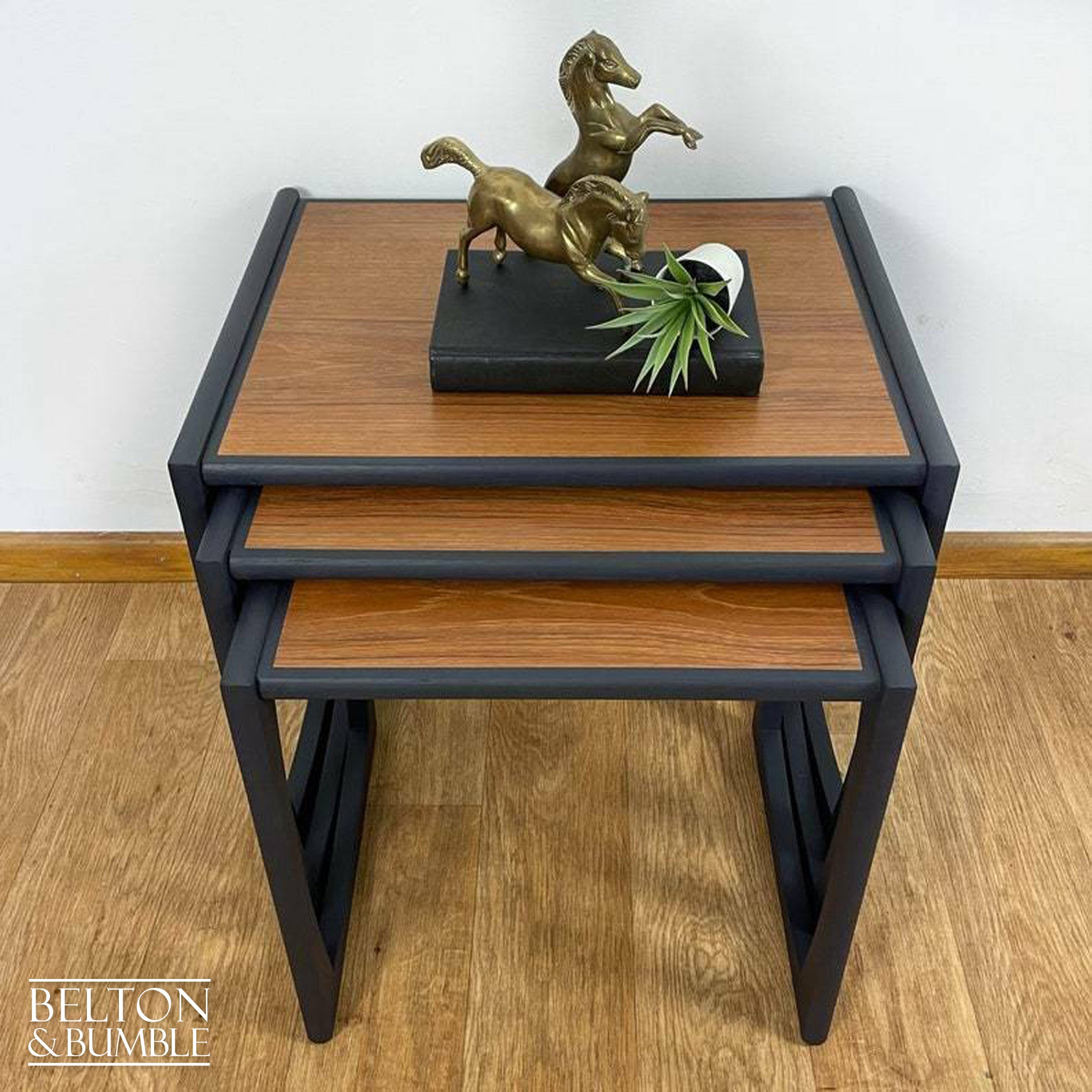 G Plan Quadrille Teak Nest of Tables In Navy-Belton & Bumble