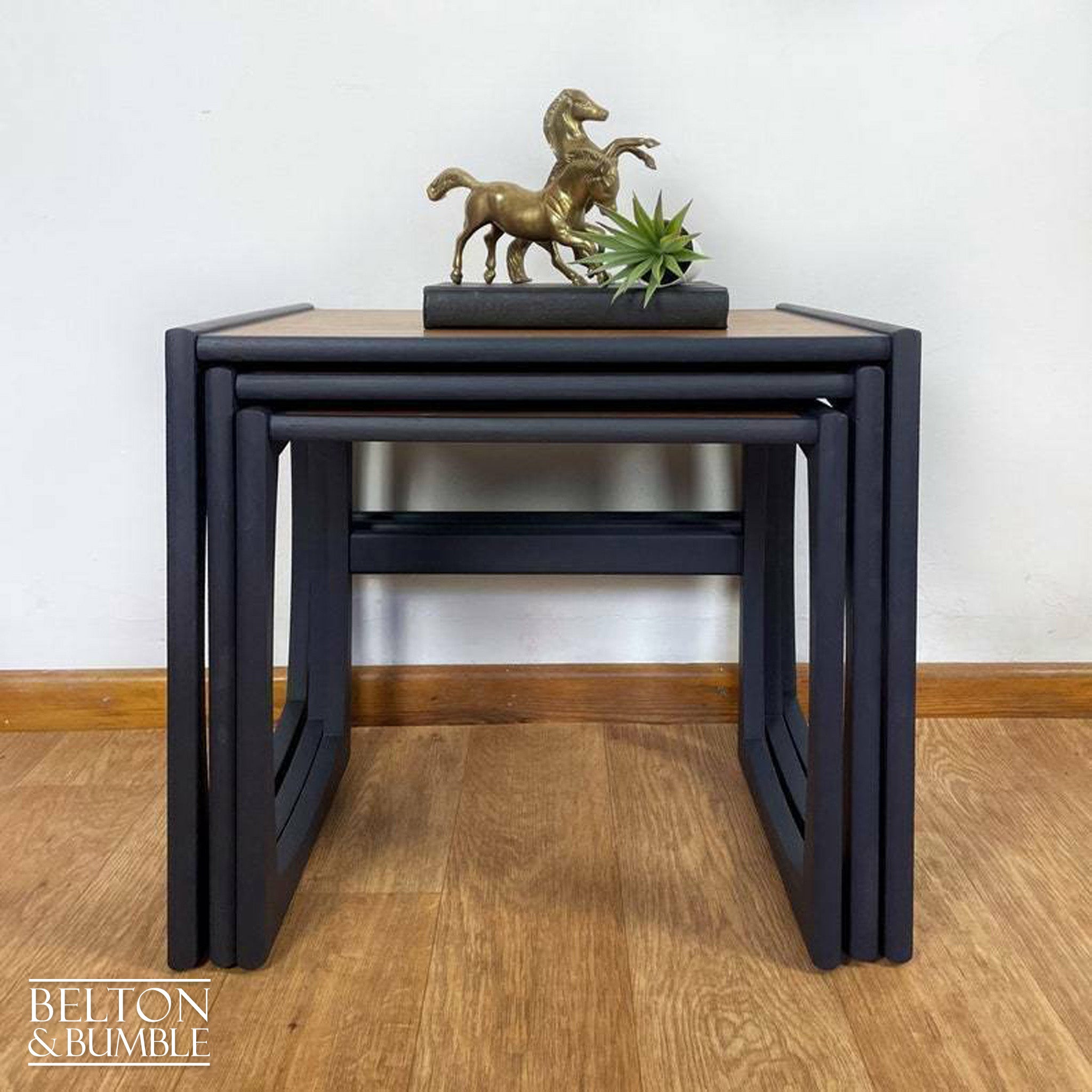 G Plan Quadrille Teak Nest of Tables In Navy-Belton & Bumble