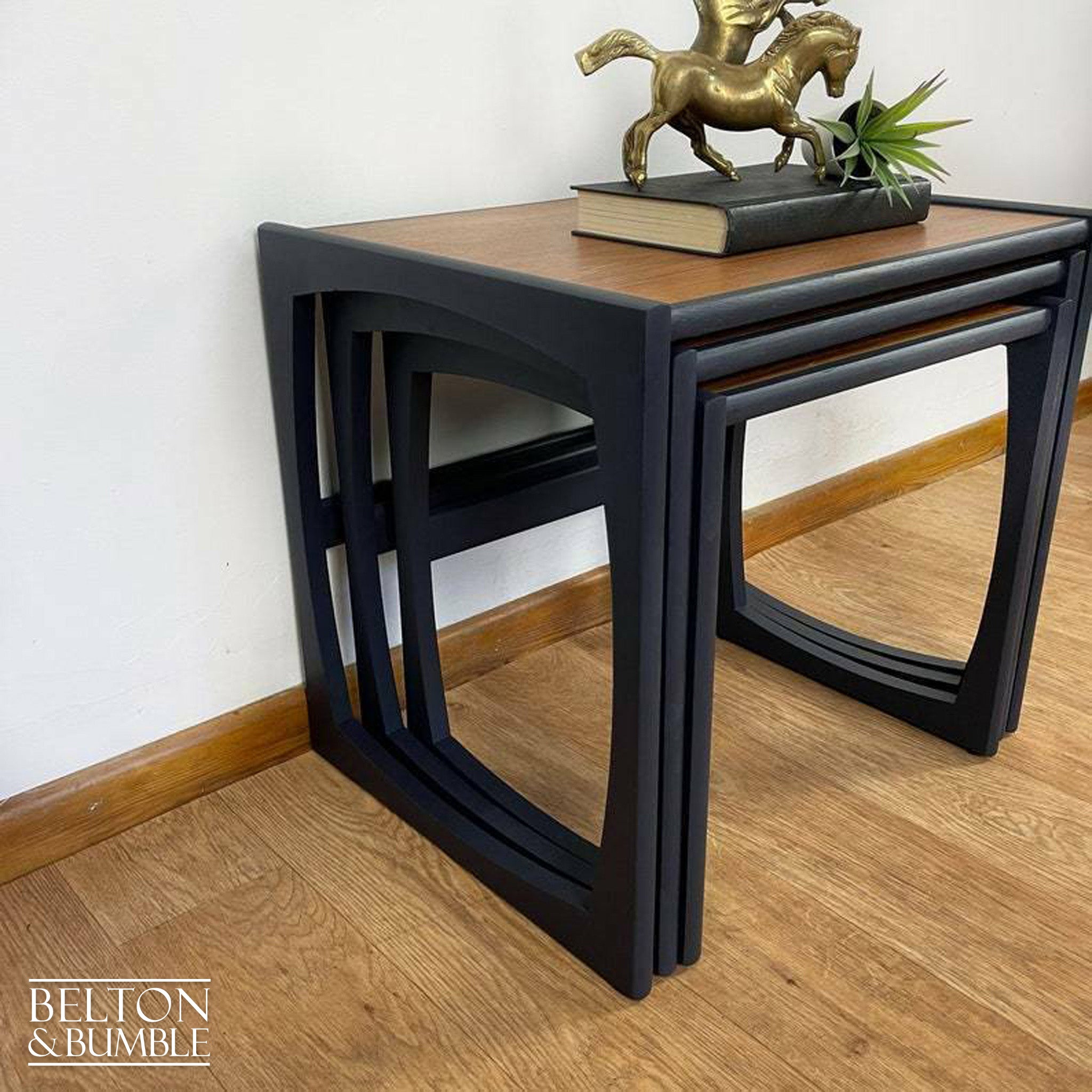 G Plan Quadrille Teak Nest of Tables In Navy-Belton & Bumble