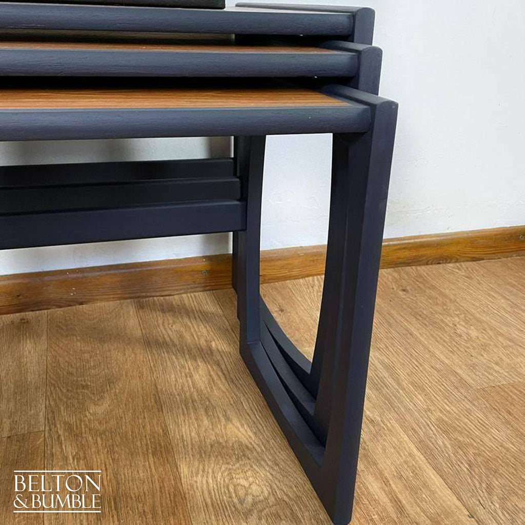 G Plan Quadrille Teak Nest of Tables In Navy-Belton & Bumble