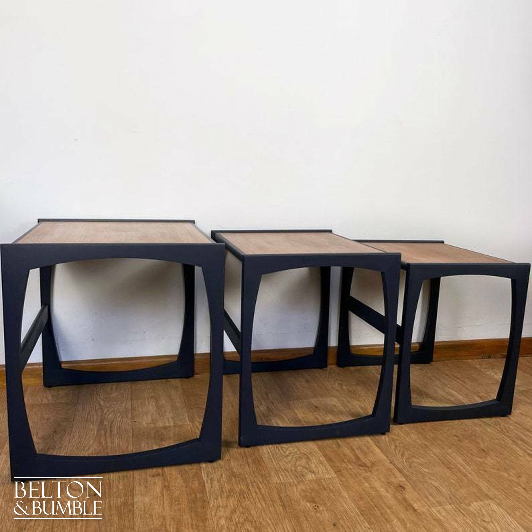 G Plan Quadrille Teak Nest of Tables In Navy-Belton & Bumble