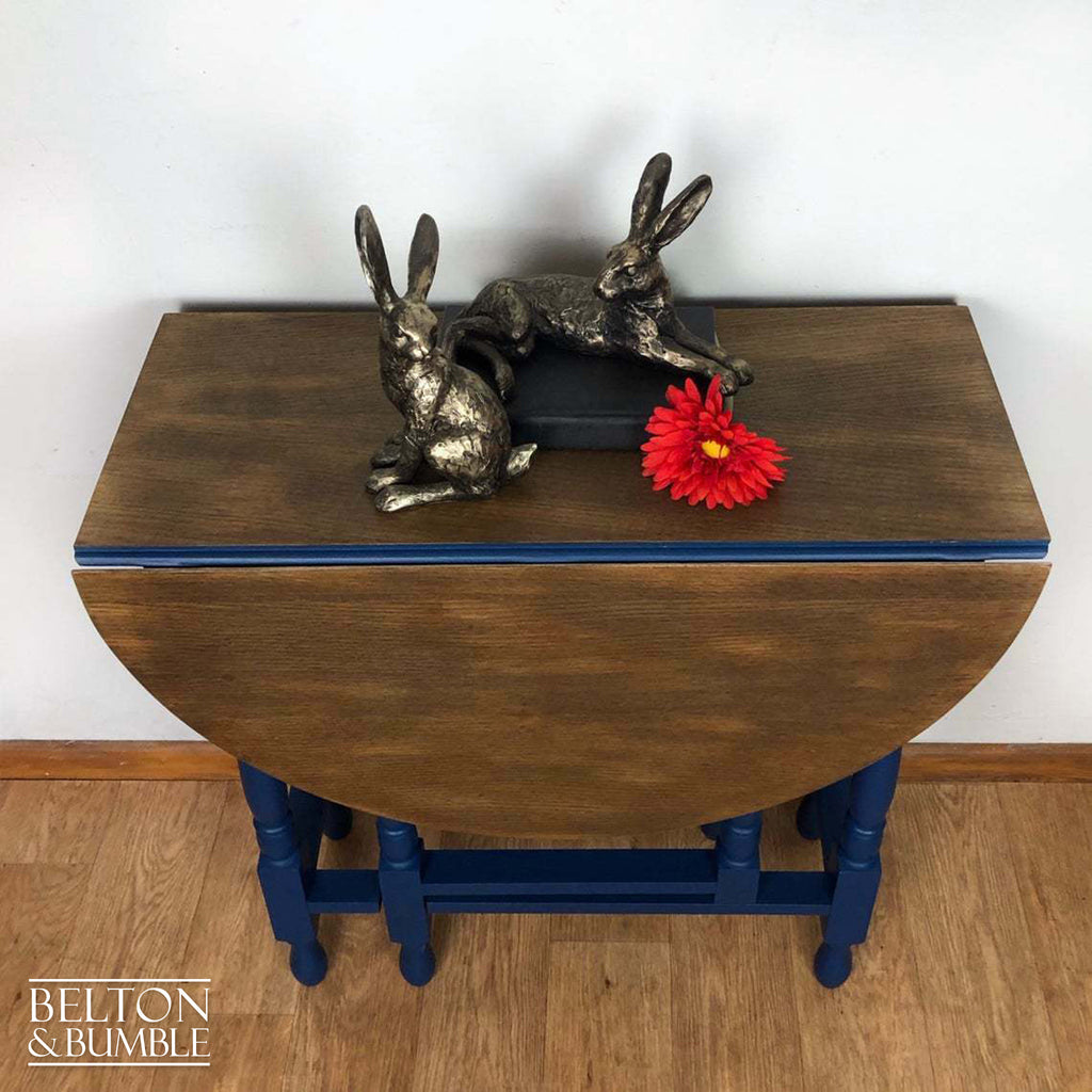 Gate Leg Drop Leaf Dining Table in Blue-Belton & Bumble