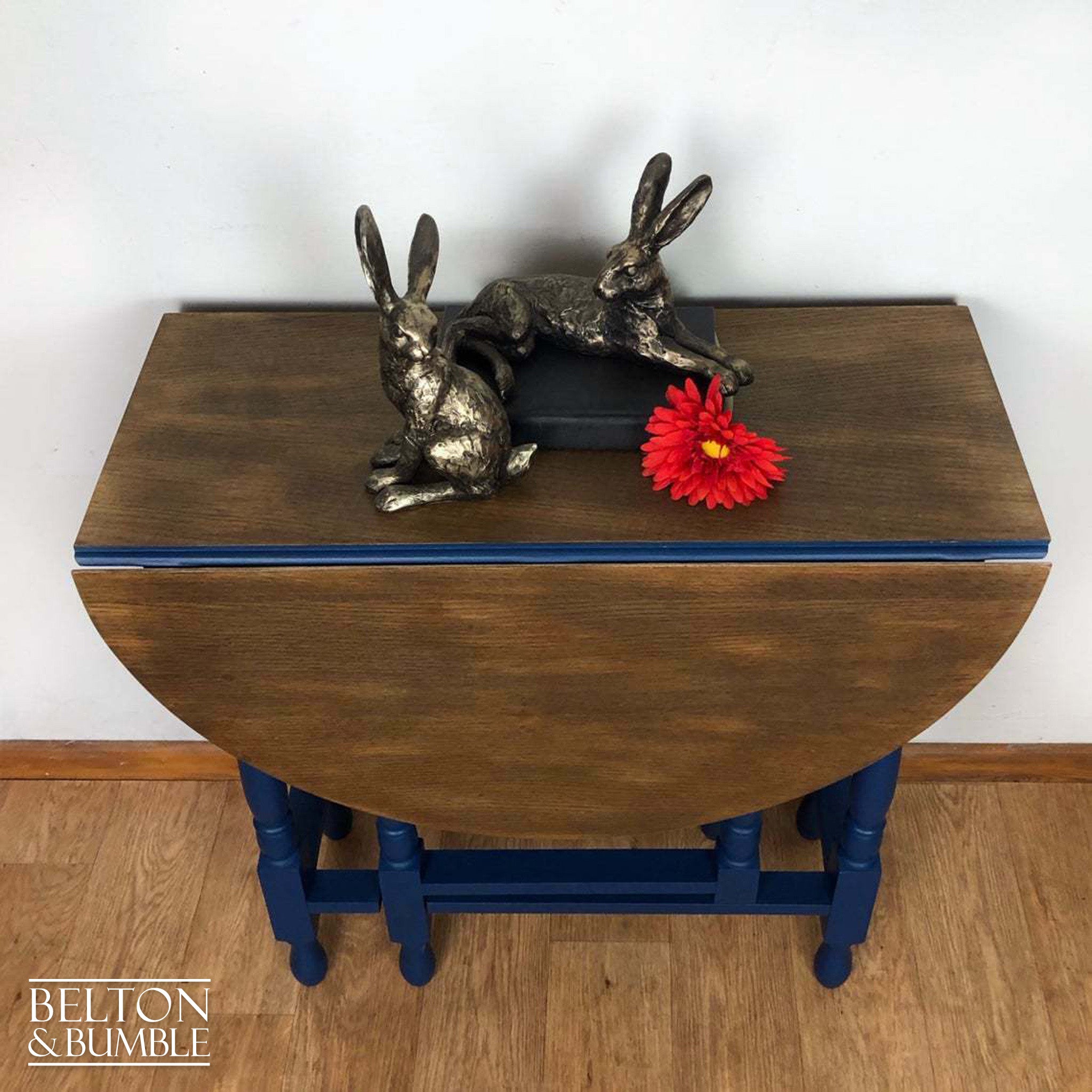 Gate Leg Drop Leaf Dining Table in Blue-Belton & Bumble