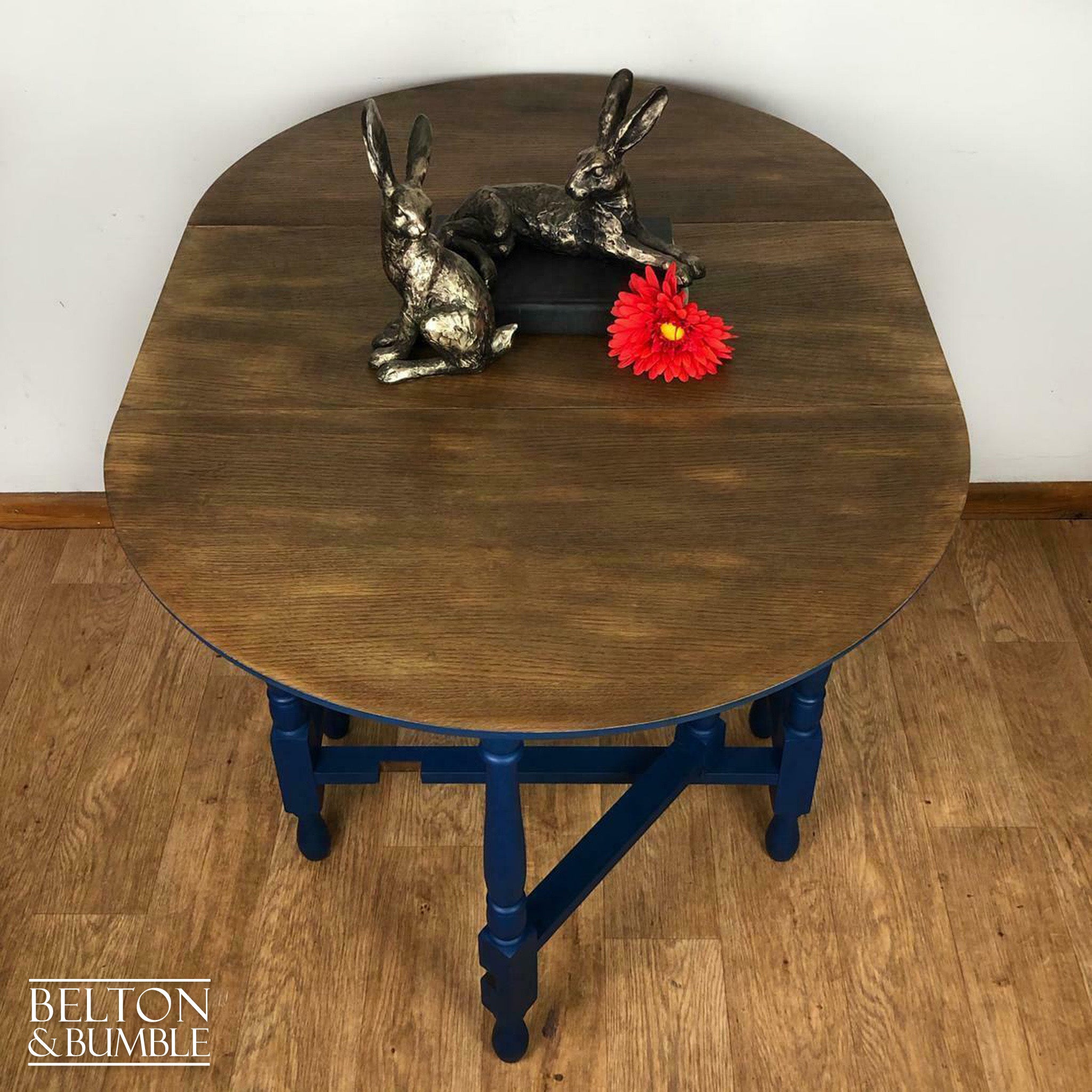 Gate Leg Drop Leaf Dining Table in Blue-Belton & Bumble
