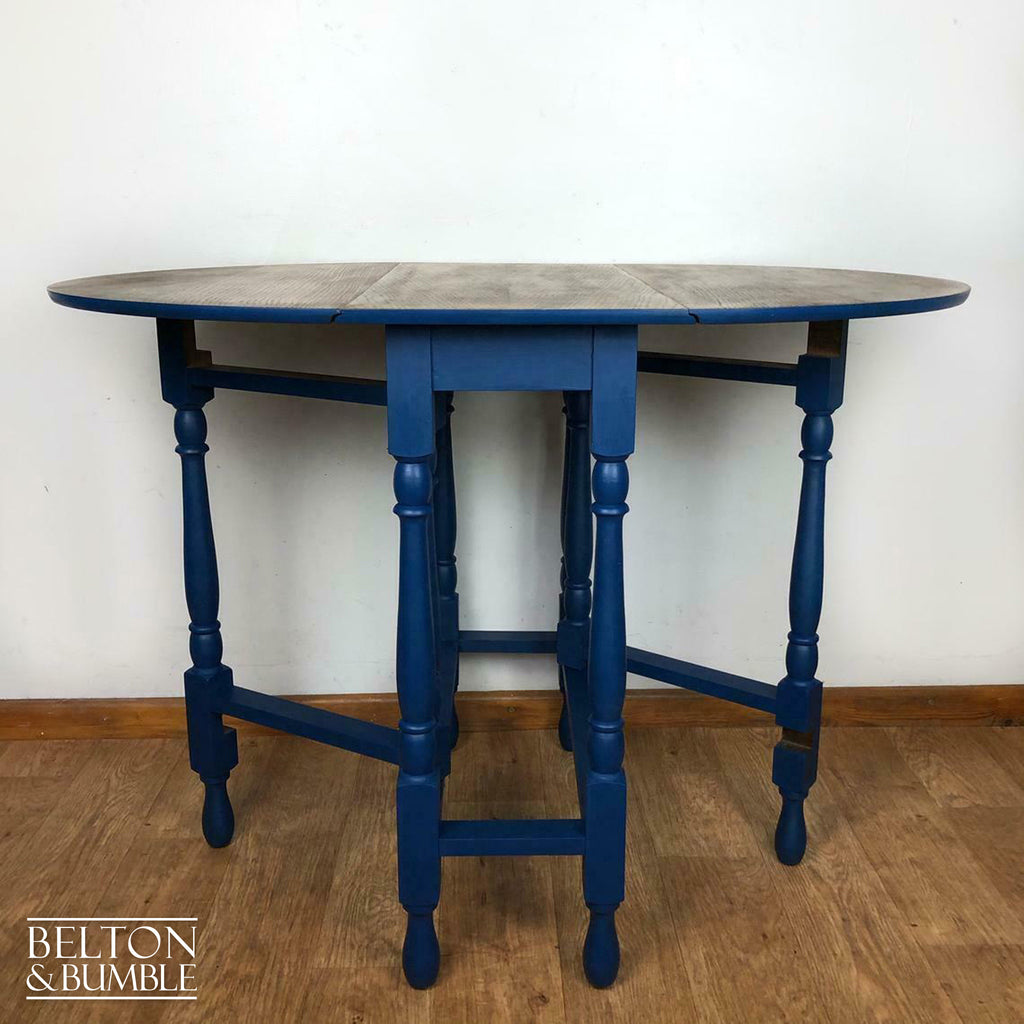 Gate Leg Drop Leaf Dining Table in Blue-Belton & Bumble