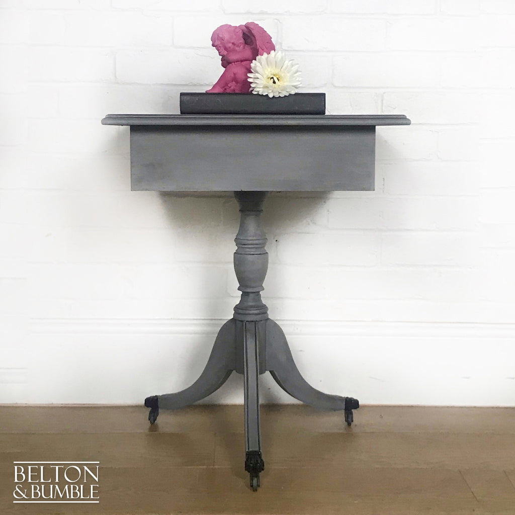Square Grey Side Table or Wine Table-Belton & Bumble