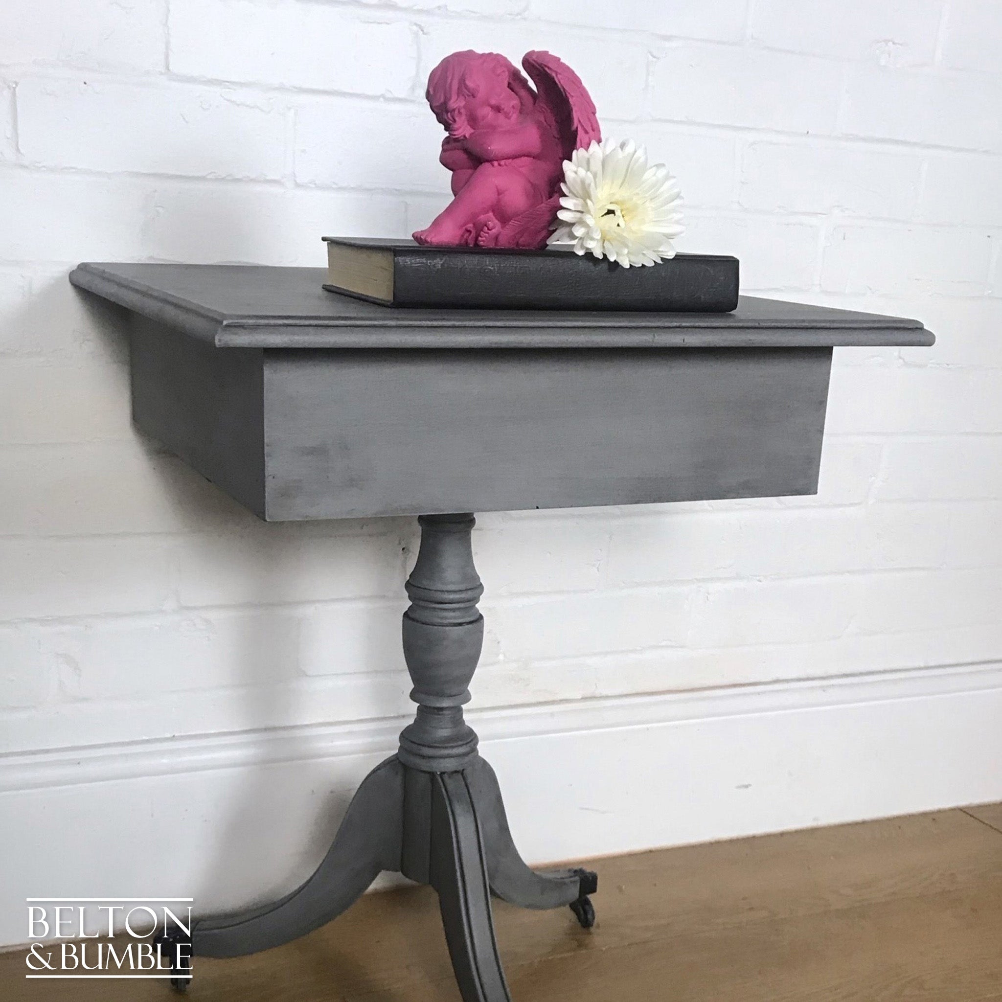 Square Grey Side Table or Wine Table-Belton & Bumble