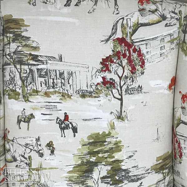 Hunting Print Wing Back Armchair with Cream Horse Hunting Fabric-Belton & Butler