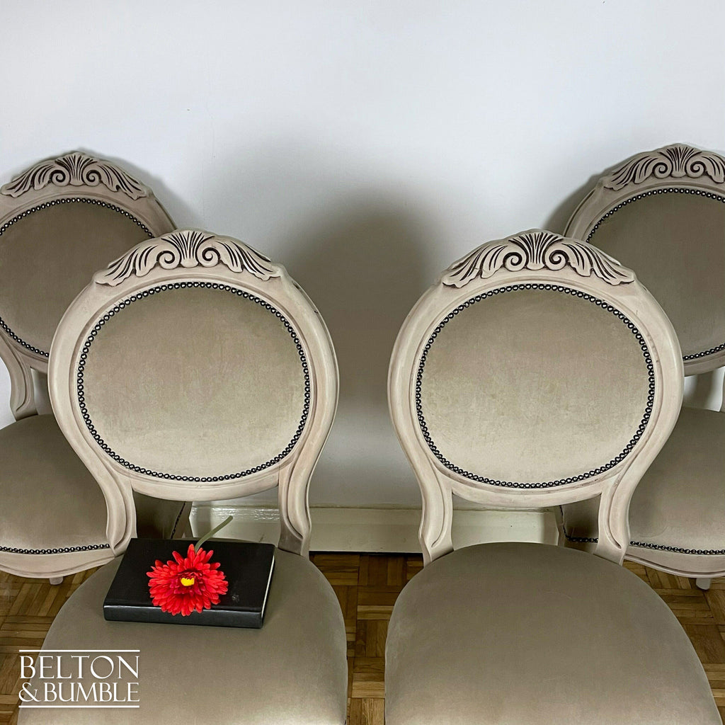 Italian Dining Table and Four Chair Set in Stone-Belton & Bumble