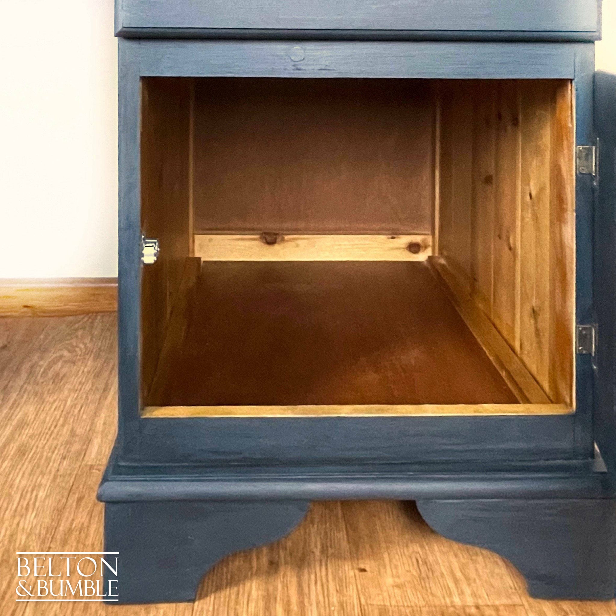 Large Double Pedestal Desk in Blue-Belton & Bumble