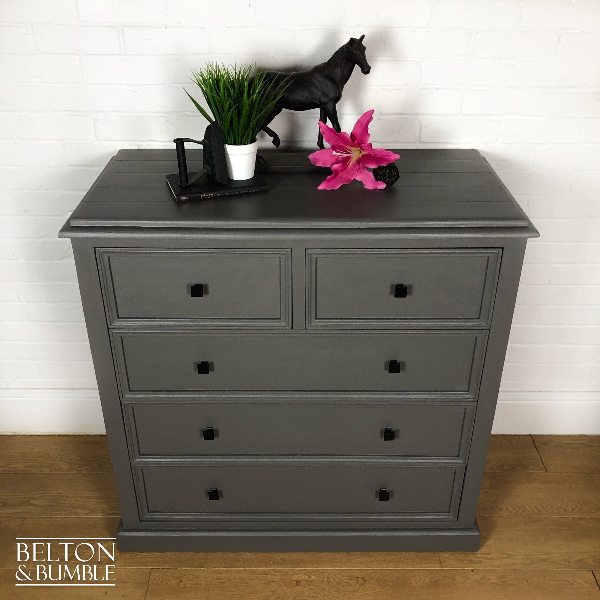 Large Wooden Chest of Drawers in Grey-Belton & Bumble