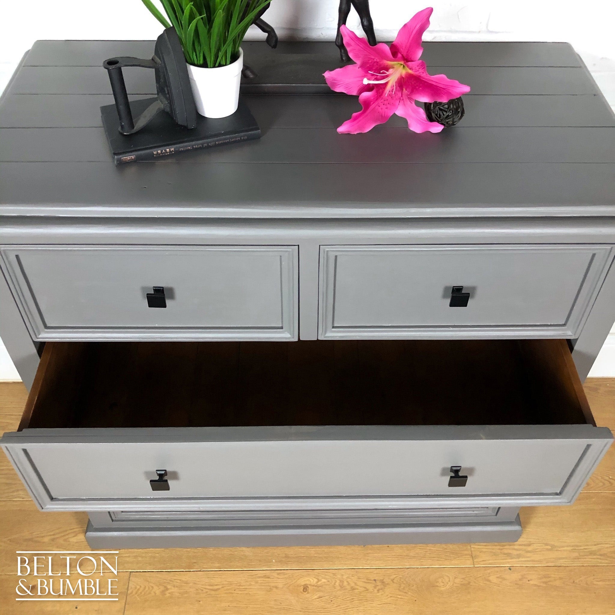 Large Wooden Chest of Drawers in Grey-Belton & Bumble